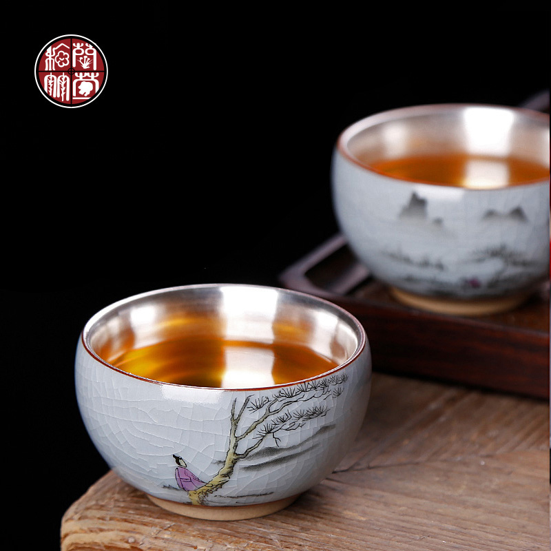 Your up tea master cup sample tea cup single cup silver single large ceramic kung fu coppering. As silver restoring ancient ways the tea taking tea cups