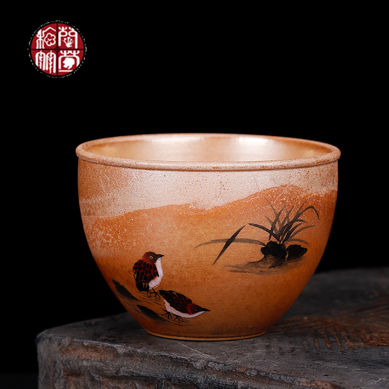 Jingdezhen firewood hand - made master cup pure manual sample tea cup single cup large natural dust move variable tea cups