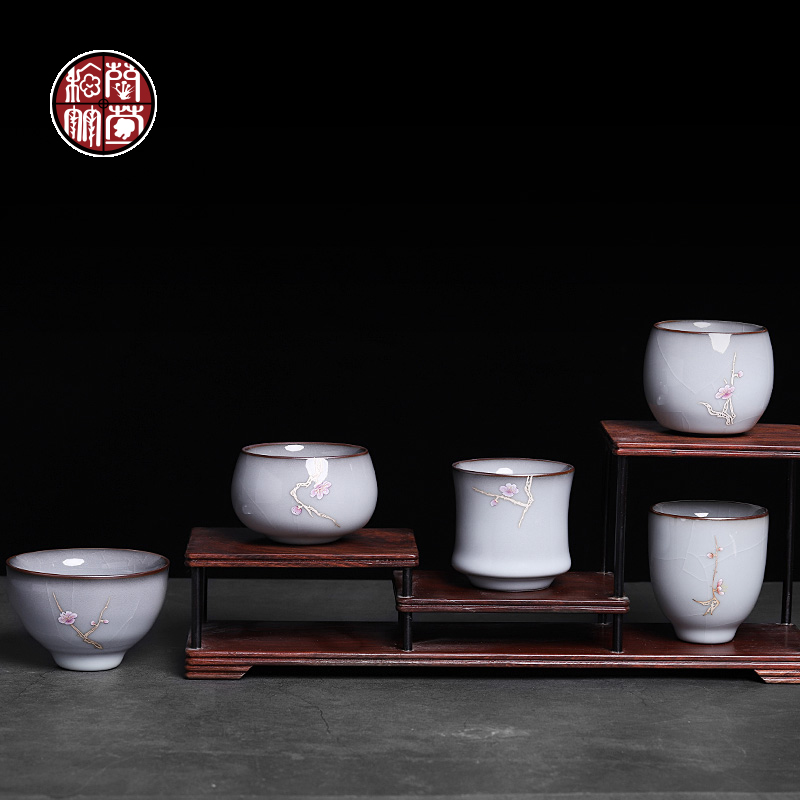The Master cup single open piece of kung fu tea tea is the glass ceramic sample tea cup up with special iron tea light cup single flat