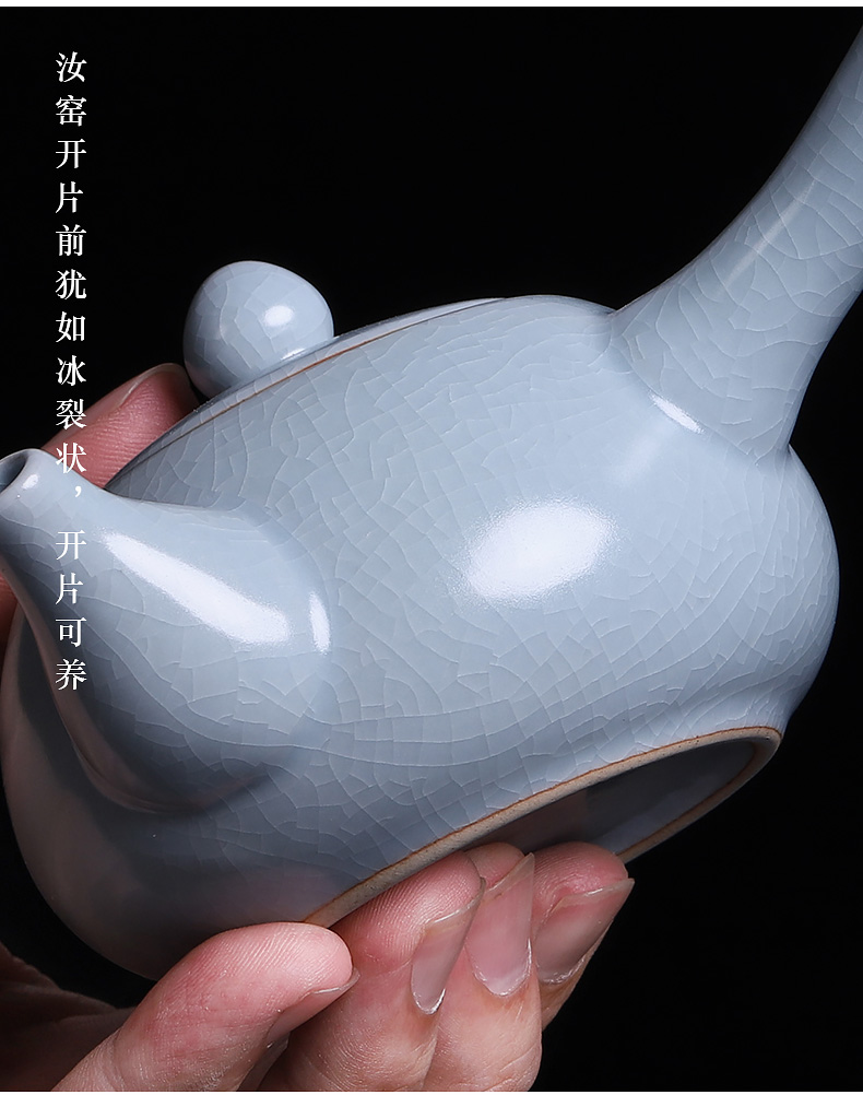 Open the slice your up teapot single pot teapot ice crack glaze ceramic side the cyan kung fu tea set for its ehrs single pot of day