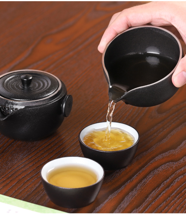 Ceramic portable kung fu tea sets travel small single simple double trill with on - board is suing the with you