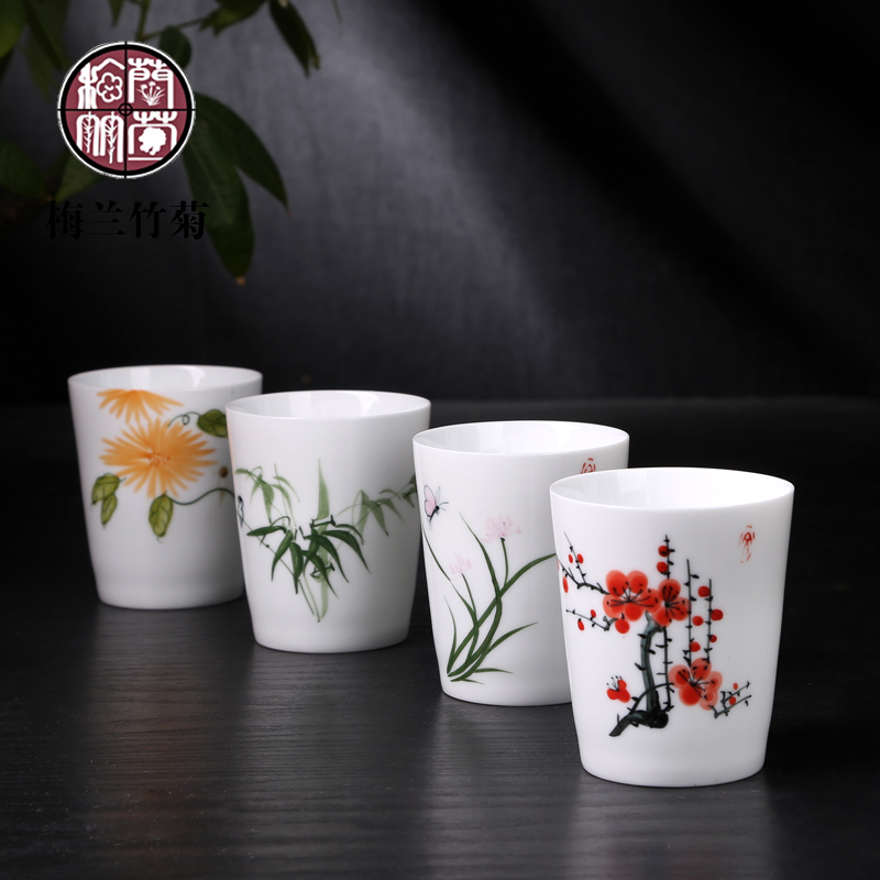 Jingdezhen blue and white porcelain Japanese kung fu tea tea cups white porcelain ceramic tea cup, tea ipads China porcelain cup