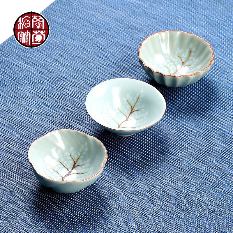 Hand draw on your up kung fu tea masters cup small ceramic tea cup tea household simple individual cup of restoring ancient ways