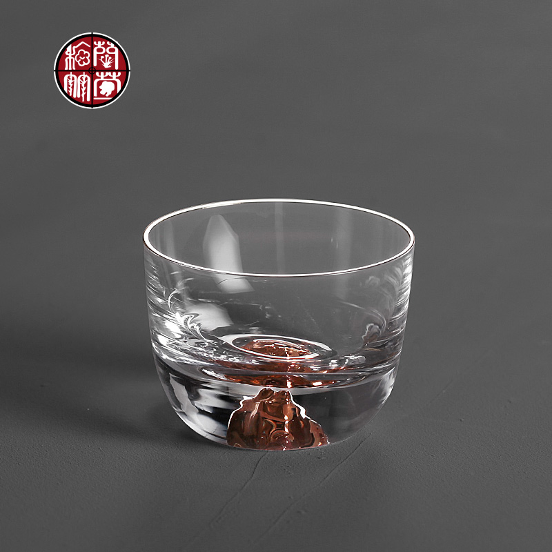 Kung fu tea set item personal cup cup upset Japanese hidden gold cup sample tea cup heat - resistant glass master single CPU