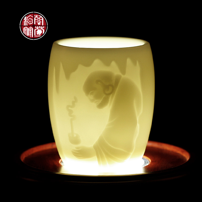 De - gen Chen checking dehua white porcelain masters cup single cup large kunfu tea cups and only personal cup bowl