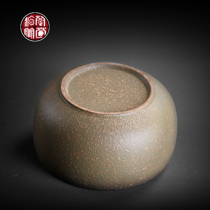 Tea to wash to the ceramic household large Japanese built water coarse pottery meng writing brush washer archaize Tea wash cup of black pottery vessels