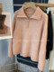 Half zipper! Korean Dongdaemun temperament warm thickened wool mohair pullover sweater for women