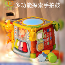Baby music puzzle hand drum children Pat drum polyhedron early education Enlightenment 0-6-12 months baby toy