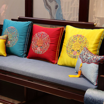 Modern simple model room pillow embroidery flowers and birds backrest cushion Bedside detachable washable living room pillow cushion with core