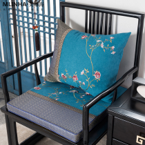 New Chinese style pillow cushion Chinese style classical embroidery cotton linen mahogany sofa pillow back cushion waist pillowcase containing core