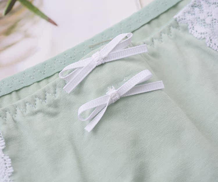 [4 miếng 17.9] Tôi ~ 29 quần lót ren bên đồ lót cotton màu rắn thoải mái quần lót thoáng khí quai ngang quan lot nu big size