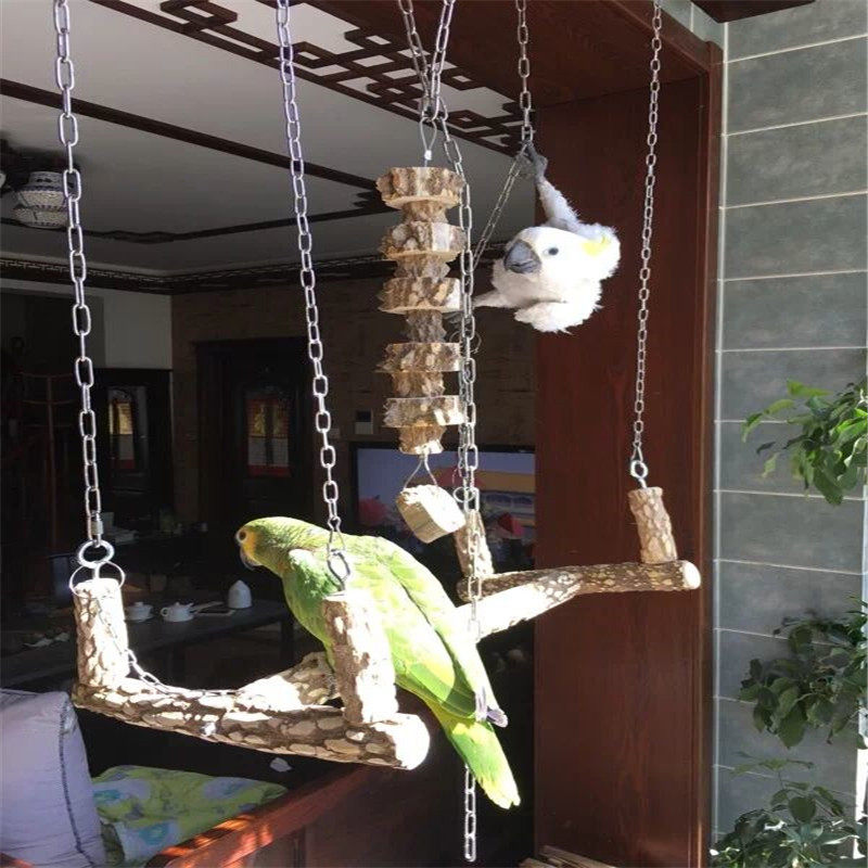 Large Parrot Supplies Parrot Bird Toy King Kong Sunflower Swing Toy Pepper Wood Stand Stick