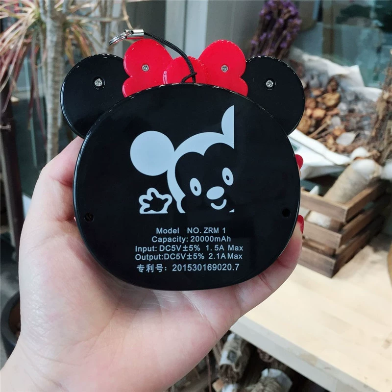 20000 mAh Mickey dễ thương sạc kho báu di động phim hoạt hình nhỏ gọn điện thoại di động Samsung Apple Universal - Ngân hàng điện thoại di động