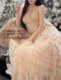 Sexy bling lace studded camisole outer wear celebrity cake gauze skirt suit for women