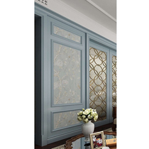 Full House Custom Solid Wood Baking Varnish Protection Wall Panel TV Background Wall Image Wall Wood Finishes Invisible Door Background