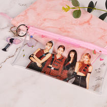 blackpink Pencil Bag Support Surrounding Transparent Sanxia Club Keychain Clear Portrait Female Wear-resistant Practical Stationery