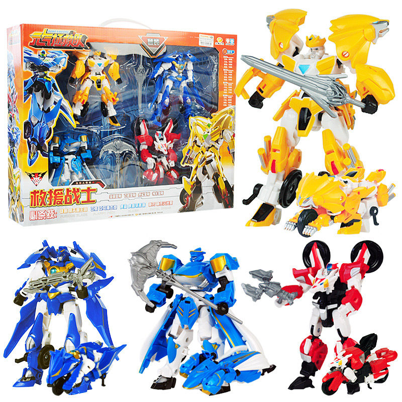 Genuine Yuan Gas Life Saving Team Star Soul Warrior Deformation Suit Male Lion Flying Eagle Rescue Warrior Robot Boy Toy