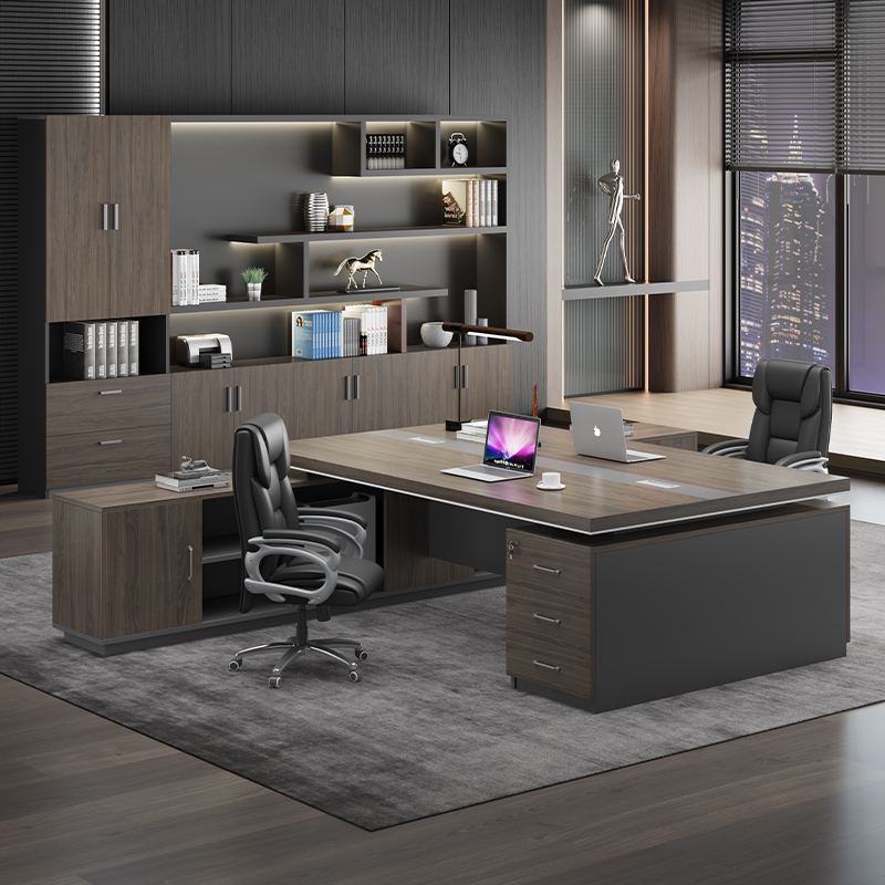 Desk Boss Desk Modern Light Luxury High-End Simple Double Office Manager Executive Desk Office Desk and Chair Combination