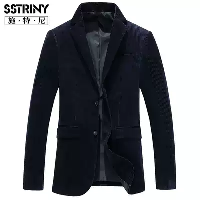 Stney men's 2021 autumn men corduroy casual suit slim suit Cotton single western coat
