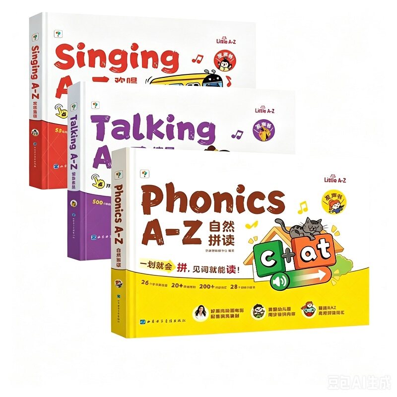 【新华文轩】PhonicsA-Z自然拼读有声书 TalkingA-Z情景表达语感大启蒙有声书SingingA-Z欢唱童谣绘本幼儿园英语启蒙教材3-8岁儿童