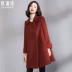 Ou Lanshi 2019 mùa thu và mùa đông thương hiệu áo khoác len nữ mới cho nữ Áo len mỏng dài giữa - Trung bình và dài Coat