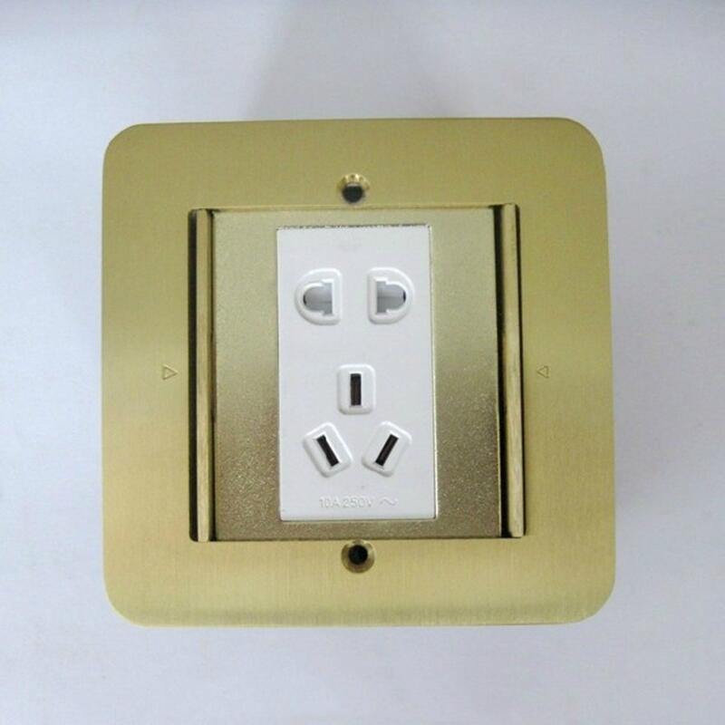 Open hidden ground socket five-hole ground socket two-door two-three-hole power full copper floor socket