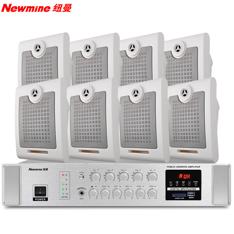 Newman QB126 QB128 wall-mounted sound waterproof horn suit R5 Bluetooth power amplifier horn speaker combination
