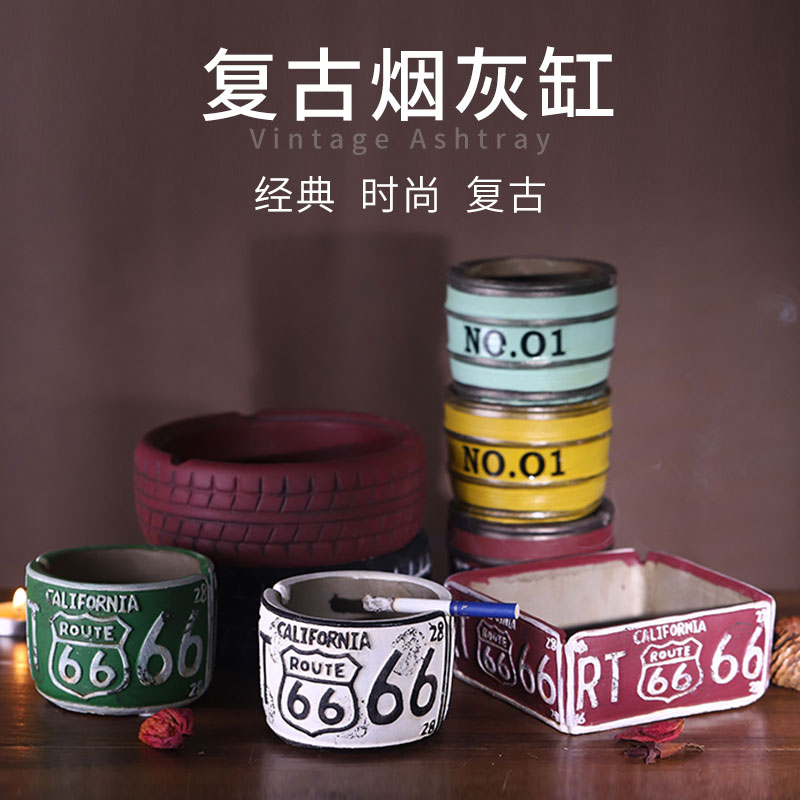 Retro retro cement ashtray Nordic ins Creative personality trend Multi-functional cigarette bar fashion trend