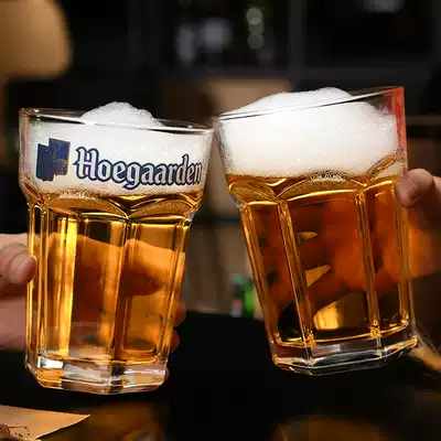 Fujia White Hoegaarden craft beer drink Cup lead-free glass super large hexagonal thick bottom cup beer glass