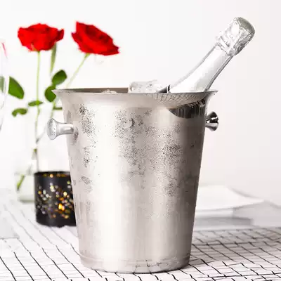 Stainless steel European style red wine ice bucket Wine bucket Large ice bucket Champagne bucket Gold ear silver ear ice bucket