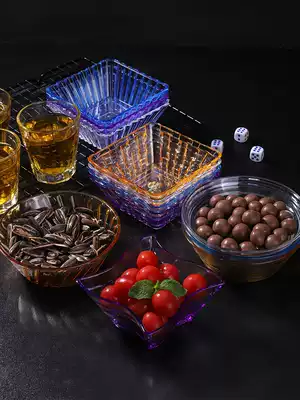 Acrylic fruit plate KTV special snack plate bar snack dry fruit plate plastic melon seed candy plate commercial