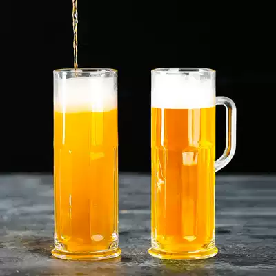 Beer mug glass glass high body with handle Cup, Beer Cup, bar KTV large special glass large capacity Lady Cup