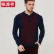 Hengyuanxiang trung niên và người cao tuổi áo len cashmere áo thun mùa thu và mùa đông ve áo khâu cơ bản cashmere dệt kim - Hàng dệt kim