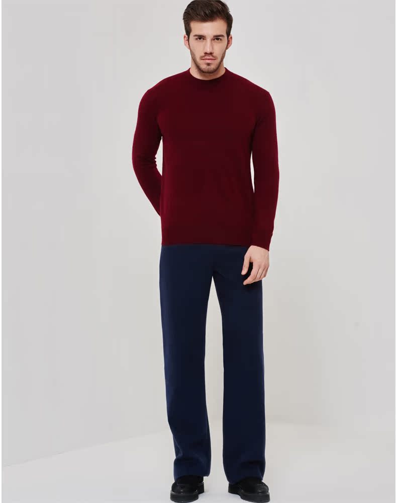 Hengyuanxiang nửa cao cổ áo cashmere áo len nam mùa thu và mùa đông kinh doanh tinh khiết cashmere dài tay vòng cổ áo len áo thun áo len dày