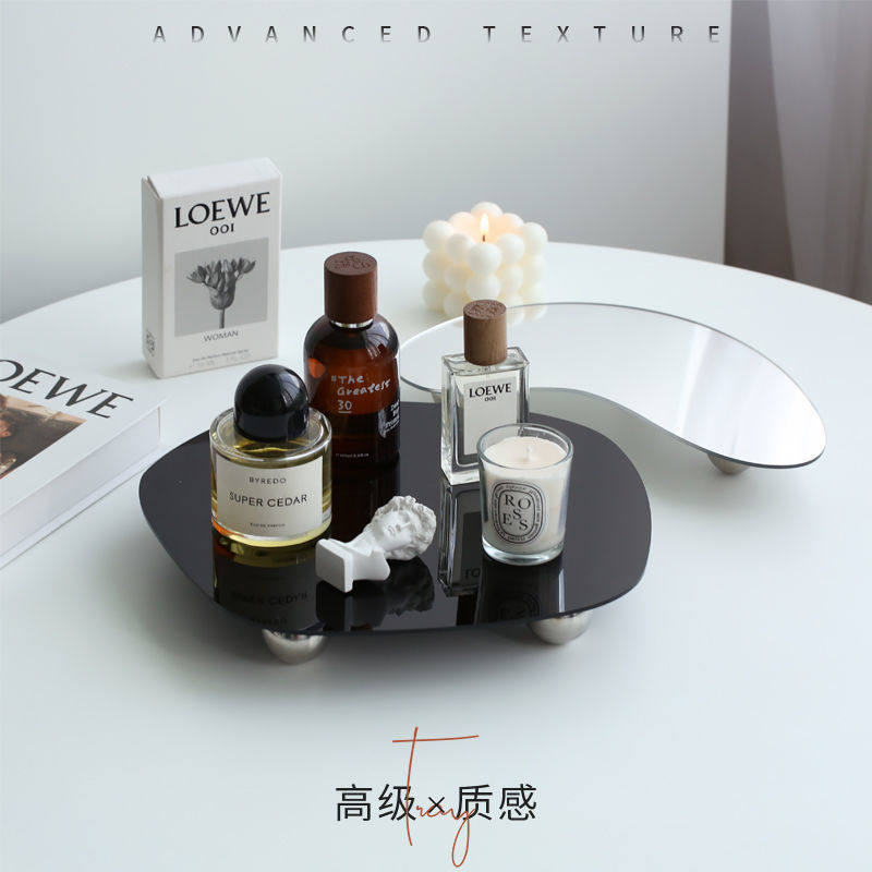Irregular ins high-grade acrylic tray perfume aromatherapy ornaments decoration bottom bracket home decoration shooting props