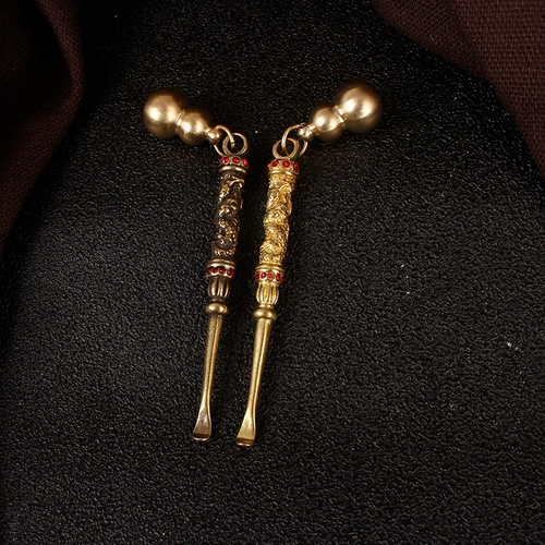 Латунная старомодная гигиеническая ухочистка ручной работы для ушей, брелок для взрослых