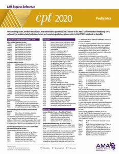 【英文预售】医学类 外图原版 进口英文 CPT 2020 Express Reference Coding Card: Pediatrics