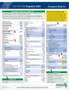 【英文预售】医学类 外图原版 进口英文 ICD-10-CM 2020 Snapshot Coding Card: Emergency Medicine