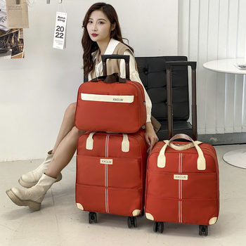 2022 New Luggage Bag Trolley Bag Large Capacity Portable Travel Bag Women's Lightweight Extra Large Luggage Bag Men's Short-Distance Trendy