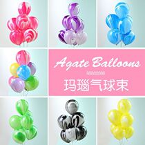10 inch 2 3 grams 12 inch agate balloon colorful clouds Space moire marble pattern glass multicolored latex balloon
