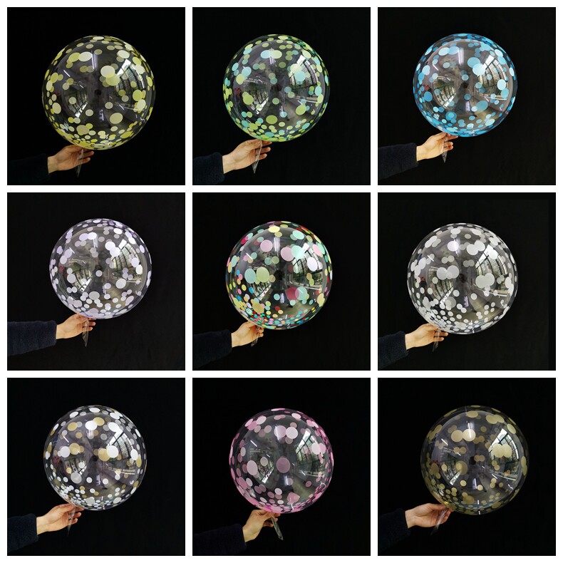 Factory direct sale 18 inch golden confetti wave ball printing wave dot balloon birthday banquet wedding party scene decoration