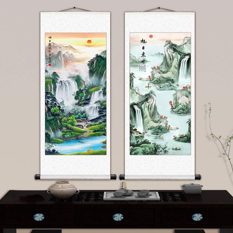 Xu Day Dongsheng Ascending Scroll Painting greeting guests Songhang painting into the family Xuanguan Decorative Painting Living Room Leaning on Mountain paintings Hongyun When the head mural