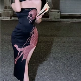 Сексуальное длинное платье, популярно в интернете, длина миди