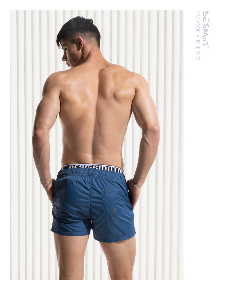 Desmiit trên bản đồ quần đi biển nam mùa hè nhanh khô khô 2 điểm quần short trẻ trung giản dị đôi thắt lưng quần thủy triều quần đi biển nam vải dù