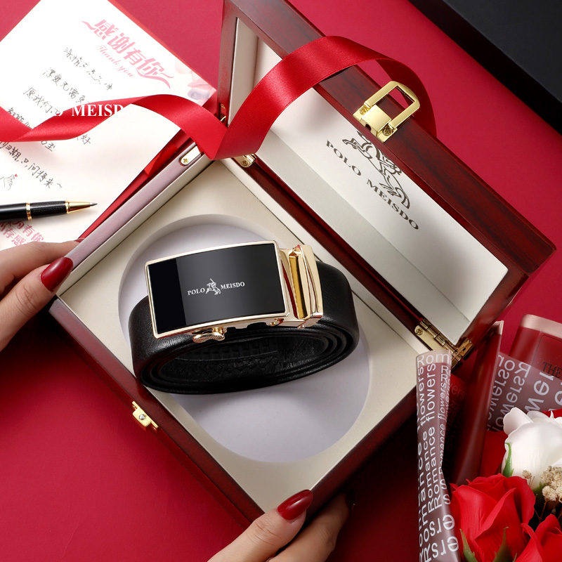 British Ralph Lauren polo men's belt leather high-end automatic buckle belt luxury brand first layer cowhide trousers tide