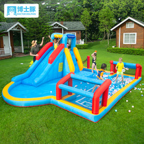 Dr Dolphin Spray Water Inflatable Castle Children Large Park Outdoor Slide Football Gate Volleyball Net Jumping