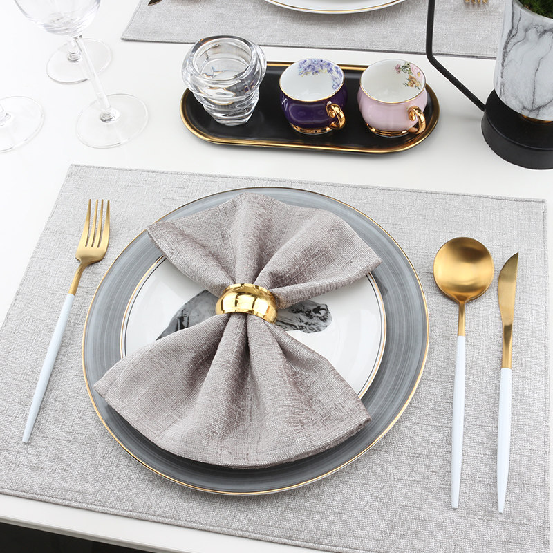 Grey Mouth Clog Napkin Bussy Dining Room Folding Flowers Fabric Schnapps Hotel Clubhouse Dining Room Table Square Towels Dining cloth cushions