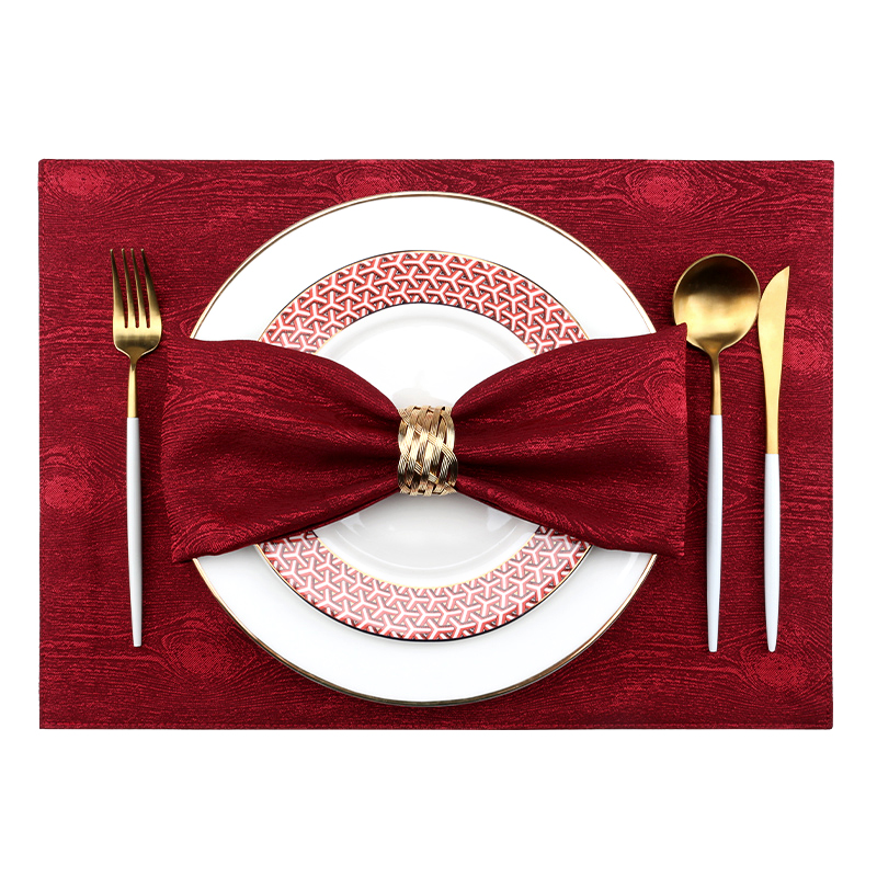 Red Dining Mat Christmas New Year Cutlery Mat Western Dining Mat Cloth Home Chinese Style Dining Table Mat Modern Minima Thermal Insulation Mat
