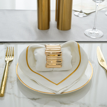 New 100% cotton pure white napkins for restaurants and hotels with folded high-end western napkins customized with logo