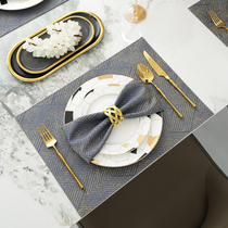 Fabric waterproof western food mat light luxury thickened high-end European style high-end customized simple dining table mat plate bowl mat